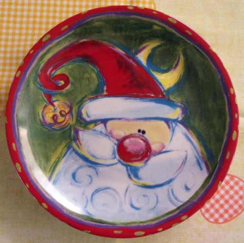 Bella Bandeja De Ceramica Con Santa Decoracion