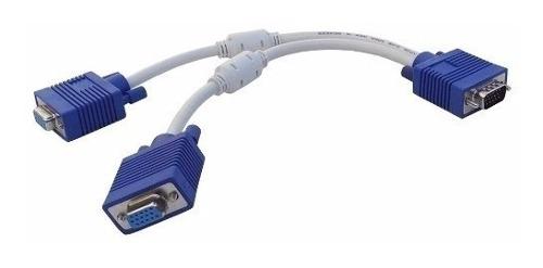 Cable Splitter Multiplicador Vga 1 Macho A 2 Hembras Pc