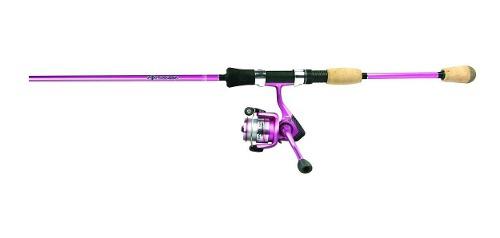 Combo De Pesca Okuma Fin Chaser Medium Spinning Fuscia 6pies