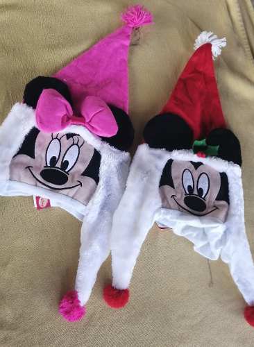 Gorro De Navidad Mickey Y Minnie En Combo