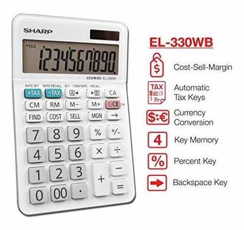 Sharp 330wb Business Calculadora Color Blanco 3,25