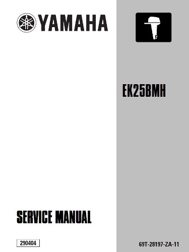 Yamaha Ek25 Bmh Fuera De Borda Manual De Servicio