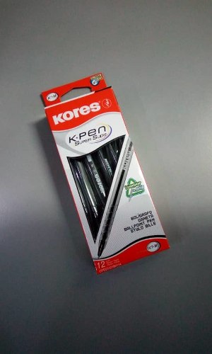 Boligrafo Kores Negro. Precio X 3 Cajas X 12