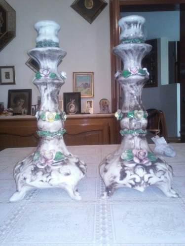 Candelabros De Porcelana Capodimonte