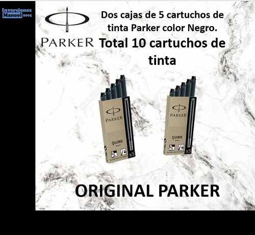 Cartucho Largo De Tinta Original Parker Negro- Black. 5v
