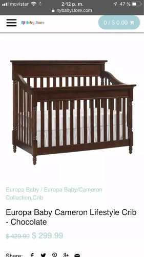 Cuna Europa Baby Cameron Lifestyle Crib - Chocolate 200$