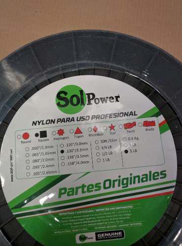 Nylon Corta Grama Profesional 0.130 /3.3mm. 5 Lb 210 Mts