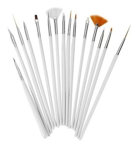 Set De 15 Pinceles Para Decoracion En Uñas