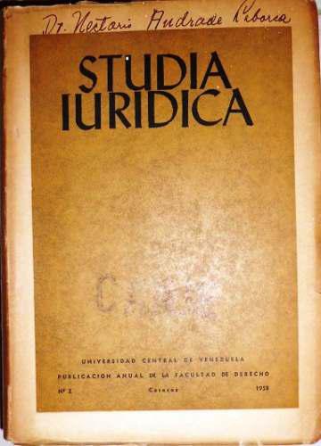 Studia Iuridica, Universidad Central De Venezuela, 1958