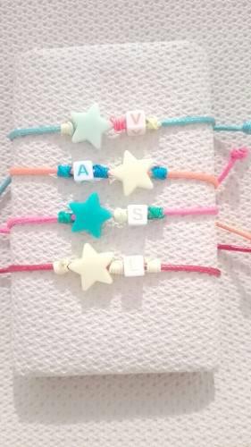 Docena De Pulseras Para Niñas De Letras