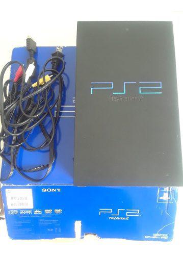 Playstation 2 Original Con 2 Controles Y Cables.