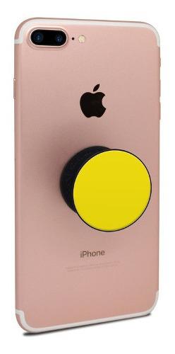 Pop Socket Soporte Selfie Unicolor Amarillo Con Base