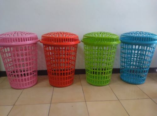 Cesta Plastica Para Ropa Sucia Azul Rosada Duraplas