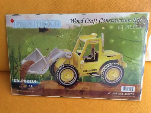 Figura Tractor Armable 3d Madera