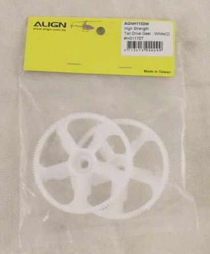 High Strength Tail Drive Gear, White. Align.