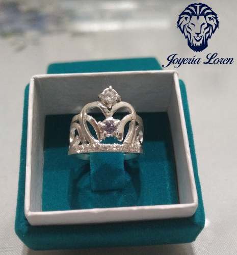 Anillo De Corona Plata Ley 950