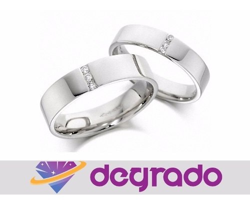 Aros Anillos De Boda Matrimonio En Plata Con Circones