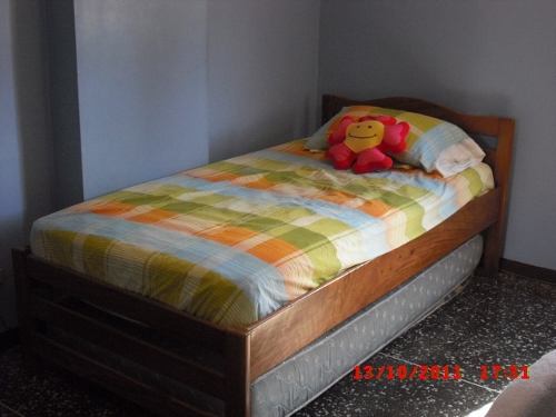 Cama Cuarto Dormitorioindividual Mueble Madera Saman