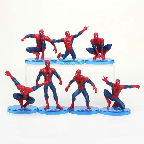 Colección De 7 Figuras Spiderman 7cm Diferentes Poses