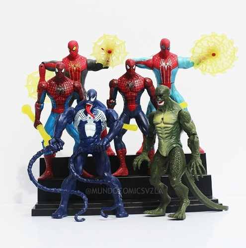 Coleccion De 6 Figuras Spiderman Venom Articuladas 16cm