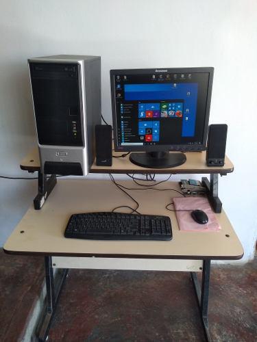 Computadora Dual Core, Monitor, Teclado, Mause Y Mesa