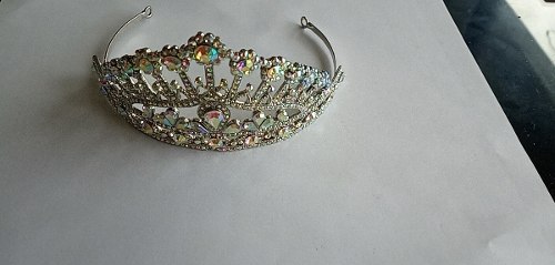 Corona Tiara Reinado Boda 15 Años Nva Maciza Cristales