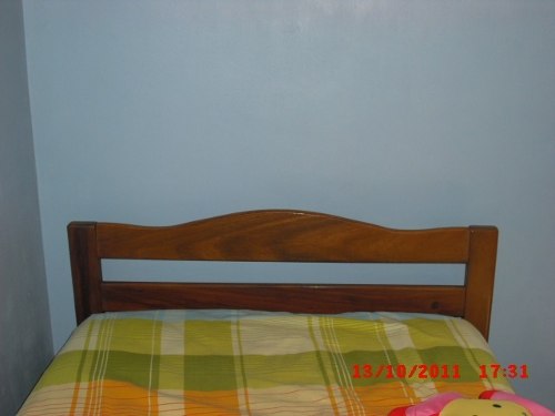 Dormitorio Cuarto Individual Cama Madera Saman Con Colchon
