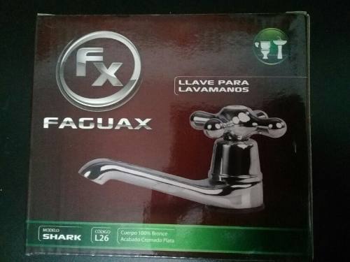 Llave Lavamano Faguax Ind. Bronce Cromado L26 8vrds