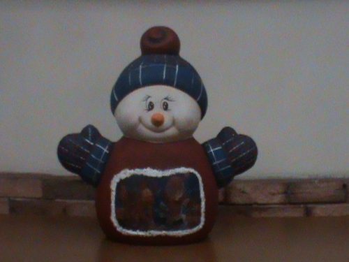 Muñeco De Nieve Nuevo Navidad Ceramica