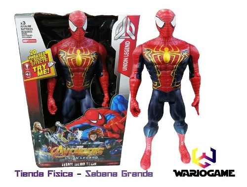 Muñeco Spiderman Con Luz Y Sonido 30cm Niños Juguete