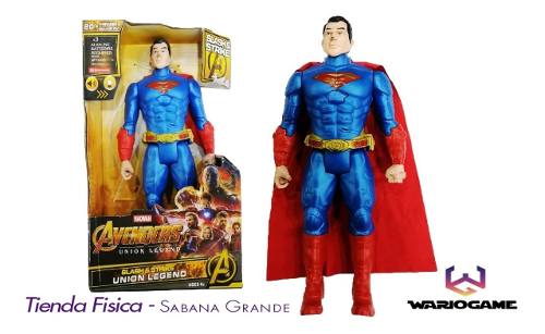 Muñeco Superman Articulado Con Luz Y Sonido 30cm