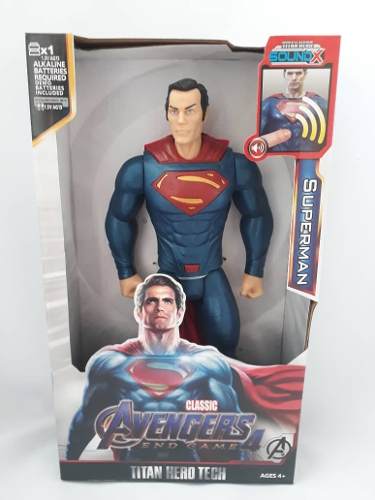 Muñeco Superman De 30cm Con Luz Y Sonido