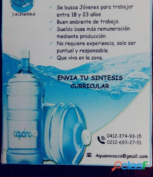 OPERARIOS PARA PLANTA PURIFICADORA DE AGUA EN CARACAS