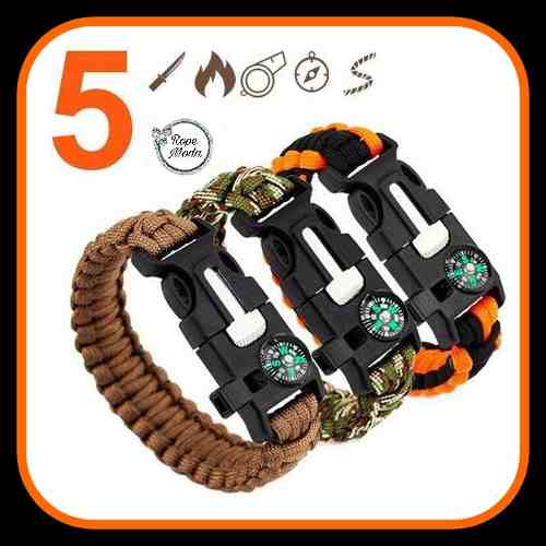 Pulsera Supervivencia 5 En 1 Brazalete Paracord Unisex