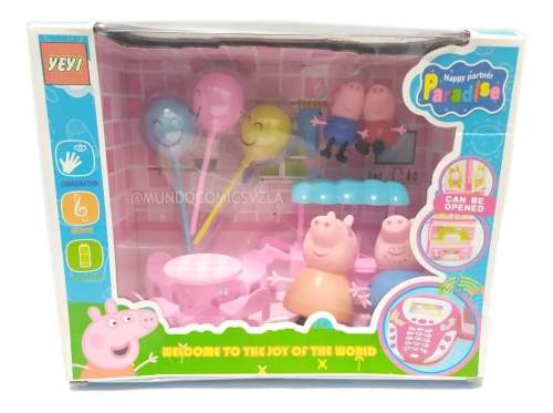 Set De Comedor Figuras Familia Peppa Pig + Accesorios