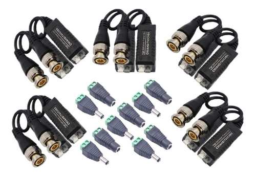 Kit Video Balun Conector Plug Dc Camaras Seguridad Dvr 5x5x5