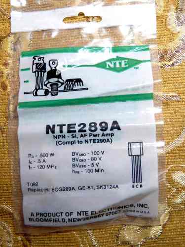 Nte289a Npn Audio Transistor Original Nort Americano Usa