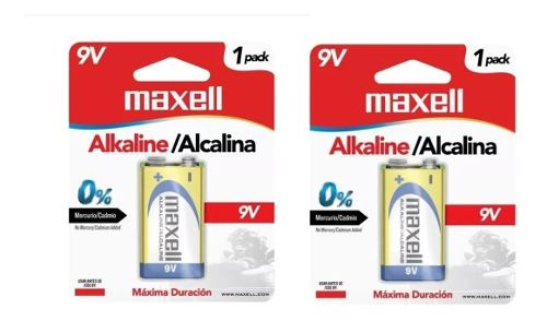 Pila Bateria Alcalina 9 Voltios Maxell 2 Pack