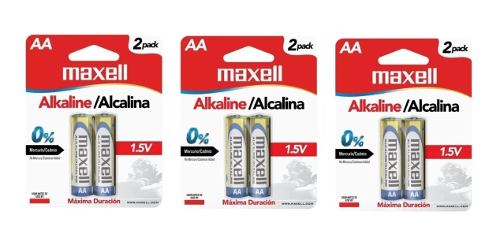 Pila Bateria Alcalina Aa Paquete De 6 Maxell