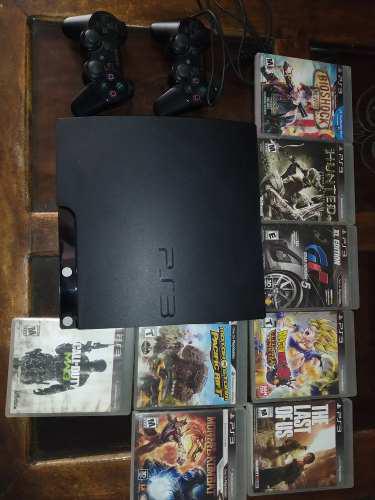 Ps3 Slim 2 Controles+ 8juegos Físicos 120gb.