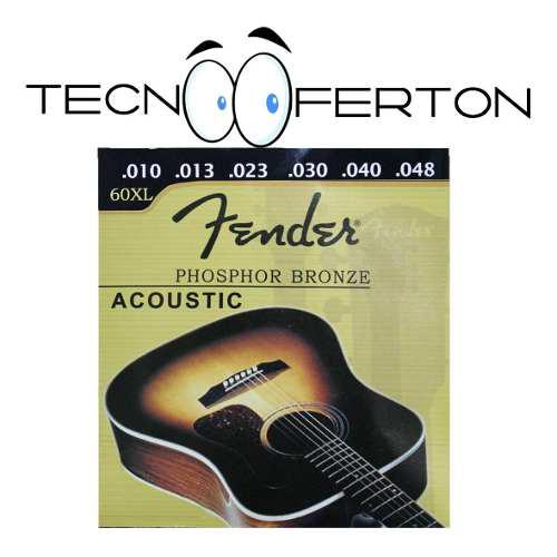 Set Juego Cuerdas Guitarra Acustica Metal 0.10 Fender 6 Pcs