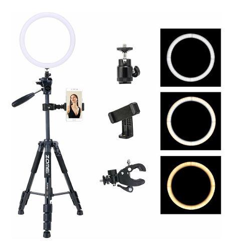 Aro De Luz Led 10 Pulg 128 Led + Tripode Fotografia Y Video