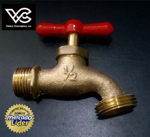 Llave De Chorro Para Manguera Fermetal 1/2'' Bronce Pluma