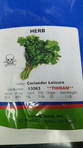 Semillas Cilantro 1 Libra 454 Gramos Certificadas Impor Usa.