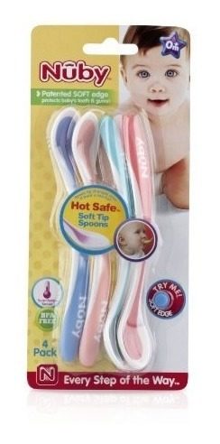 Set 4 Cucharas Nuby Bebes 413mil Sensor Temperatura