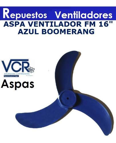 Aspa Ventilador Fm 16 Azul Boomerang Somos Tienda Fisica