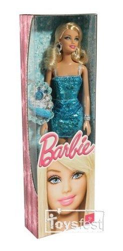 Barbie Glitz Bello Vestido Azul Brillante Con Accesorios