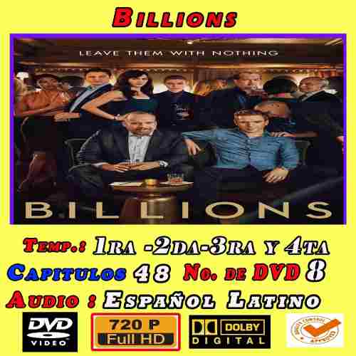 Billions Temporadas 1-2-3 Y 4ta Completa Hd 720p Latino