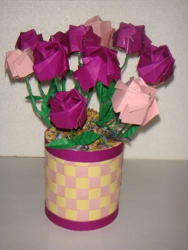 Flores / Floreros Origami. / Figuras Con Técnica De