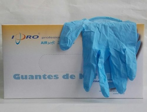 Guantes De Nitrilo Azul Quirurg. Desechables Paq. 100 Unds